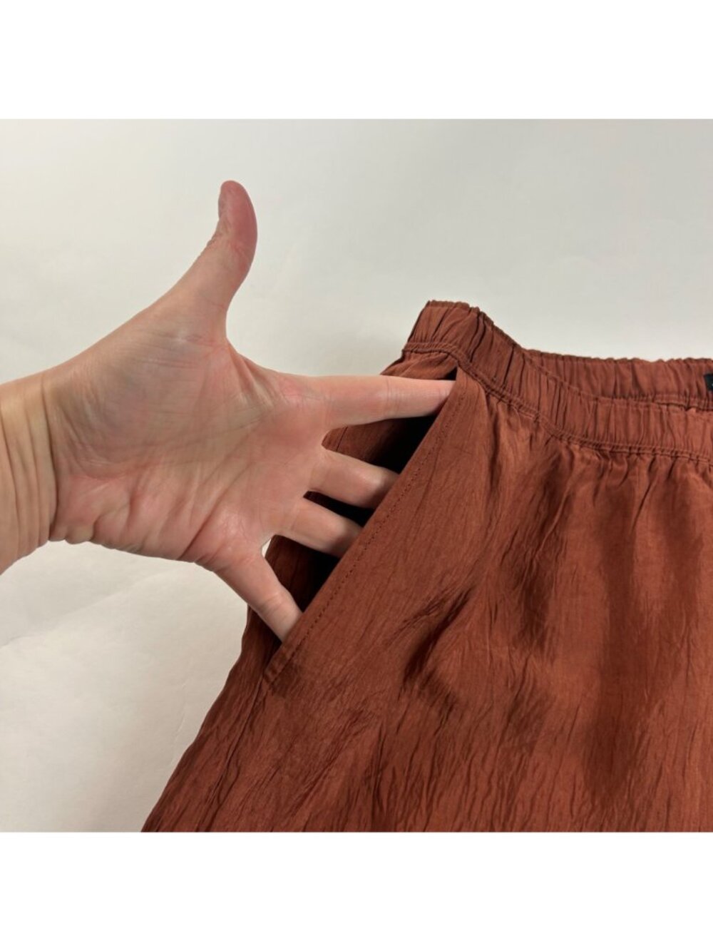 TALL J. Crew Bronze Crinkle High Rise Wide Leg Summer Trouser XST - Picture 3 of 8